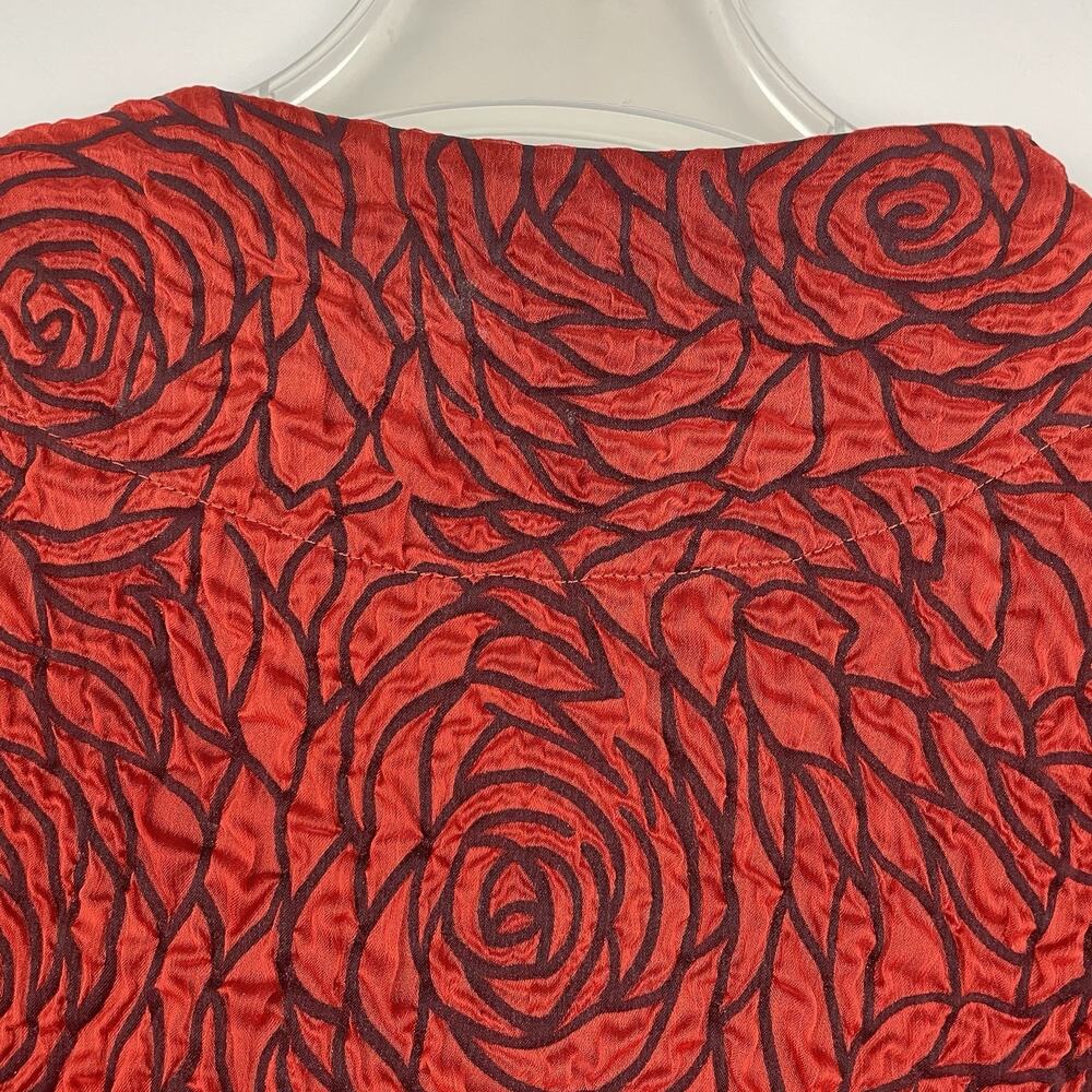 IC by Connie K Textured Rose One Button Blazer Jacket Size XL Red Artsy Career - Picture 7 of 8